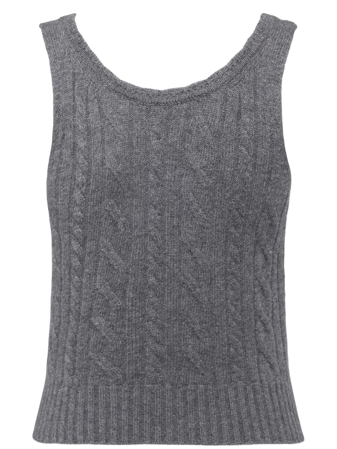 Shop Blumarine Knit Tank Top In Grey