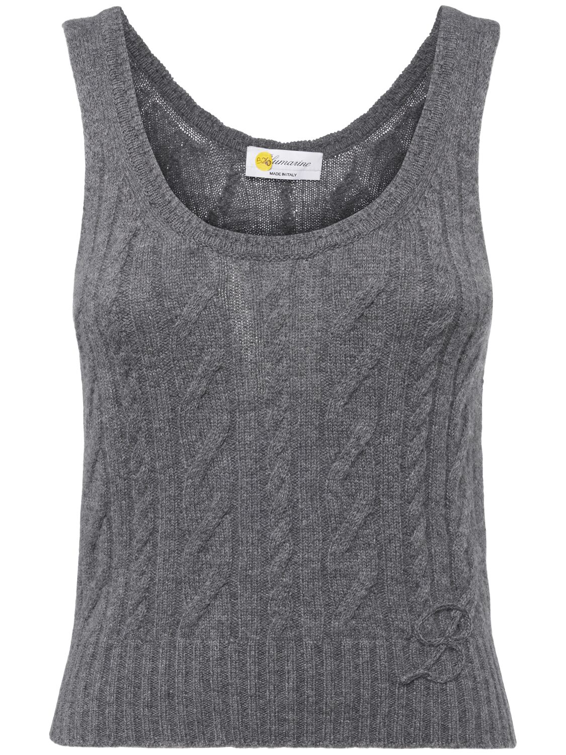 Blumarine Knit Tank Top In Grey