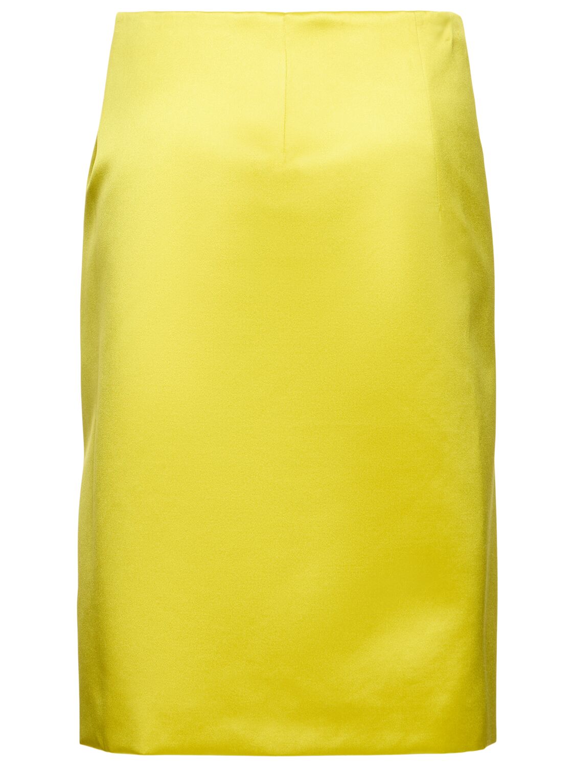 Shop Philosophy Di Lorenzo Serafini Viscose Duchesse Satin Midi Skirt In Yellow