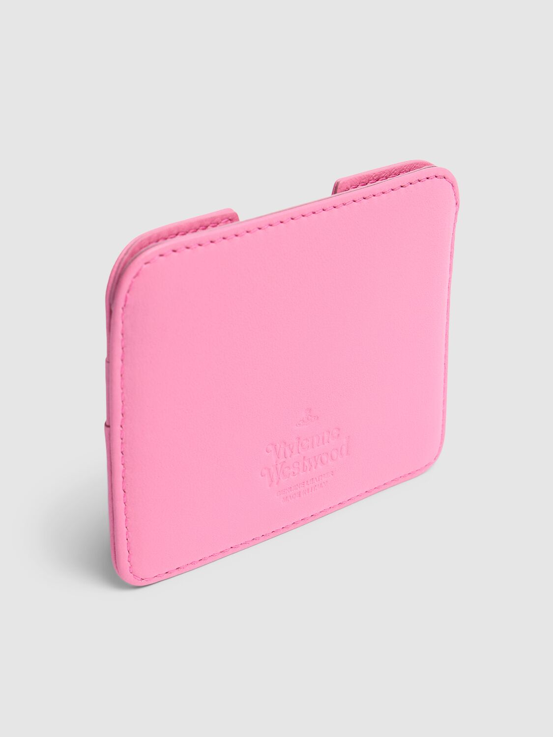 Shop Vivienne Westwood Half Moon Leather Card Holder In Pink