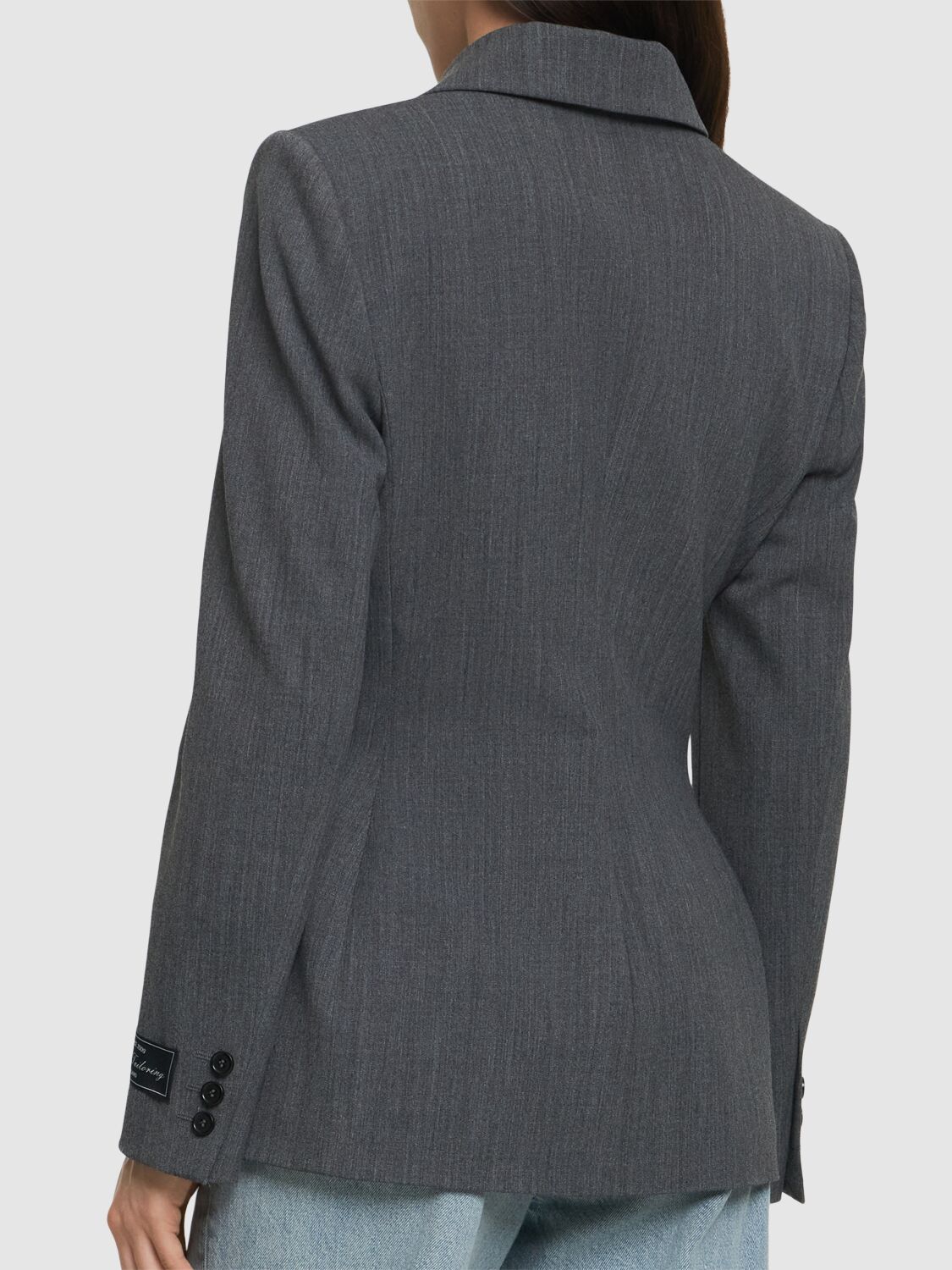 MSGM FITTED DOUBLE BREAST WOOL BLEND JACKET 