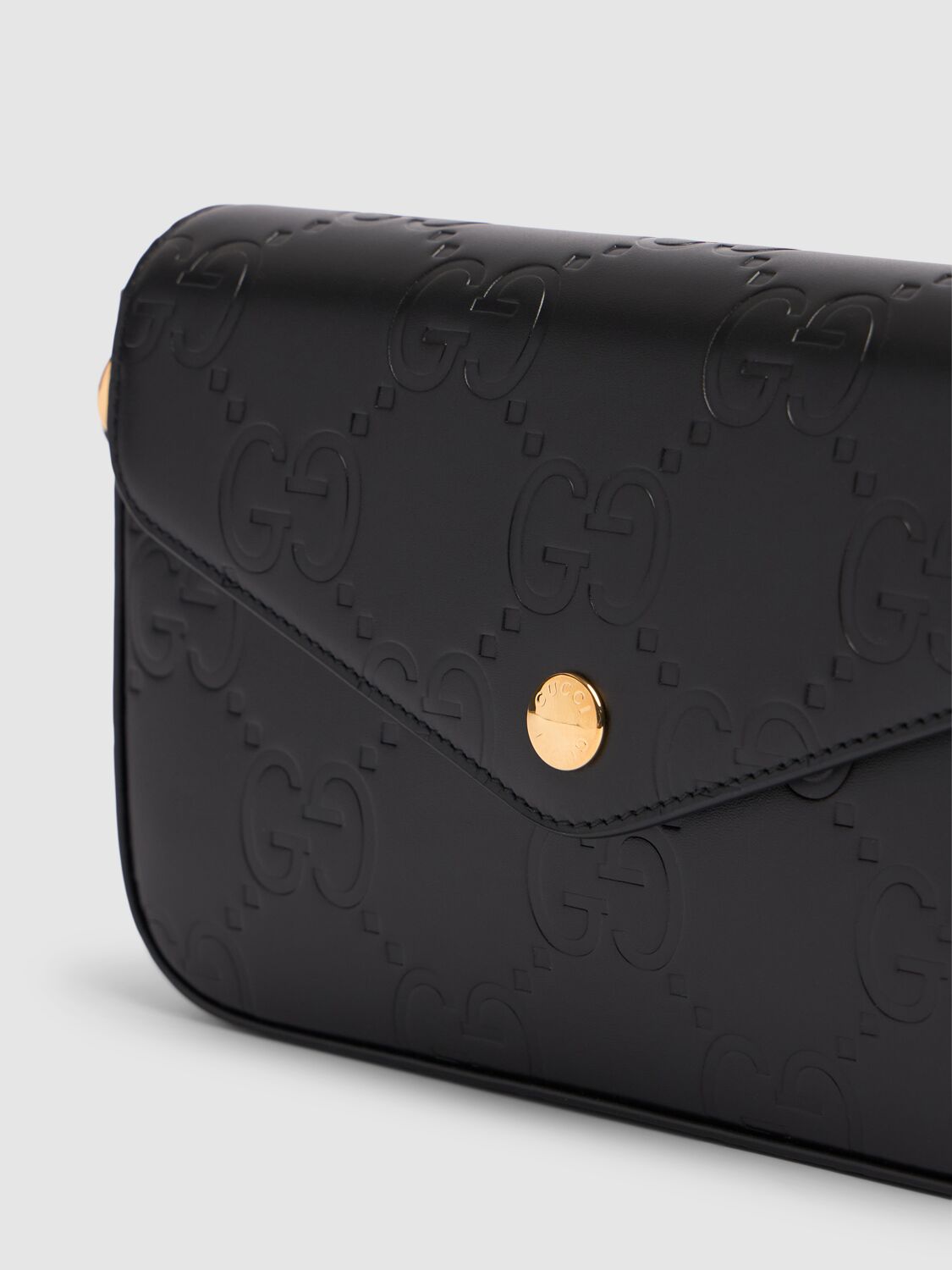 Shop Gucci Mini Gg Leather Shoulder Bag In Black