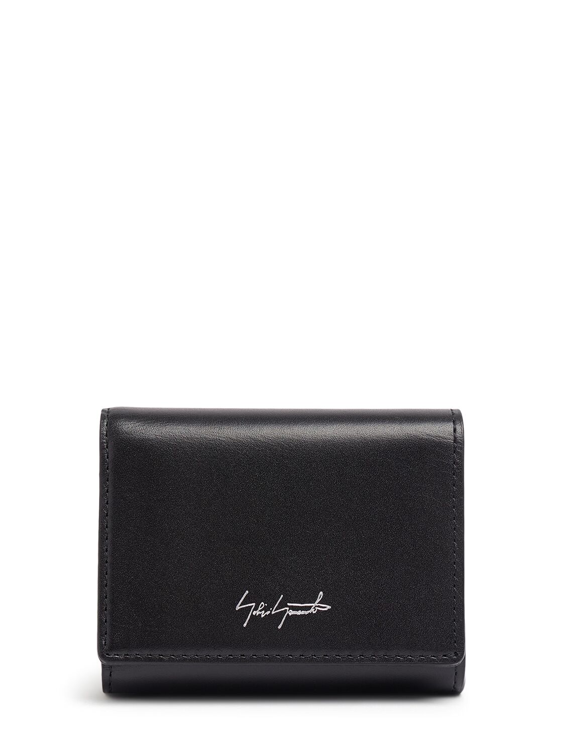 Yohji Yamamoto Trifold Leather Wallet In Black
