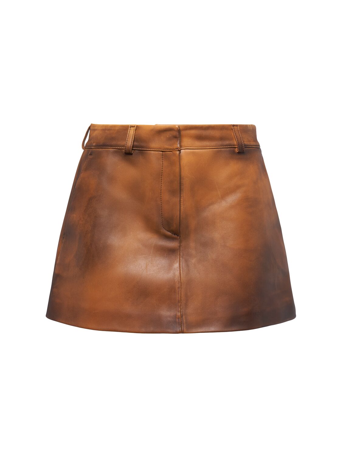 Giuseppe Di Morabito Leather Mini Skirt In Brown