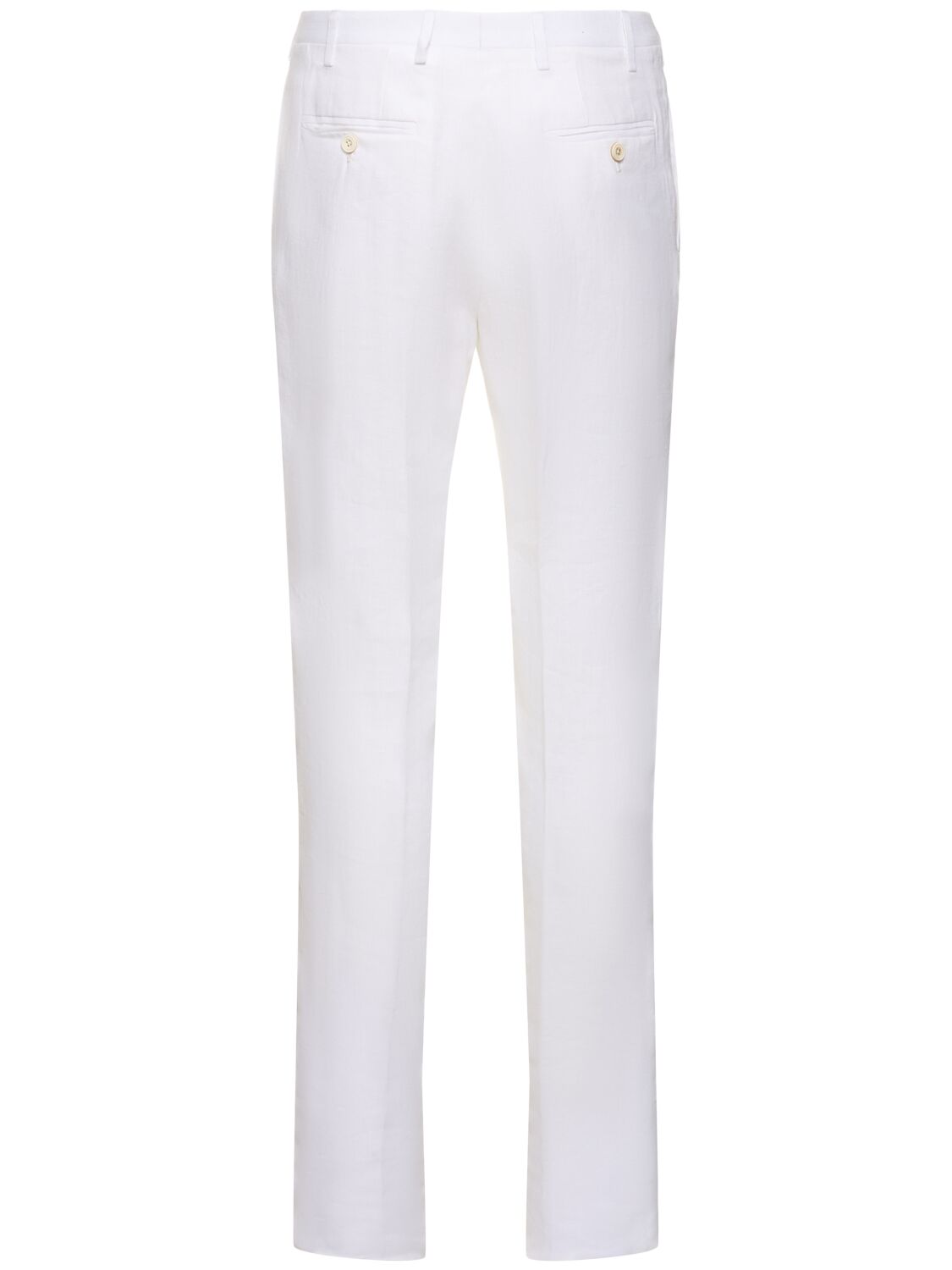 Shop Kiton Linen Pants In White