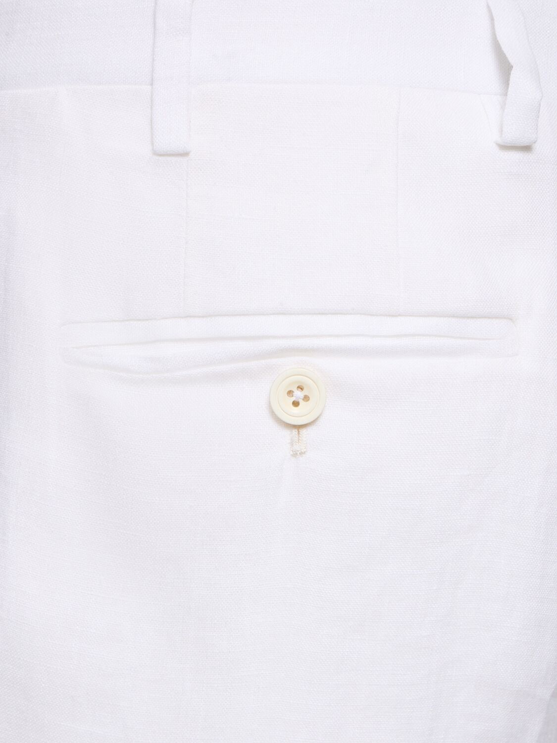 Shop Kiton Linen Pants In White
