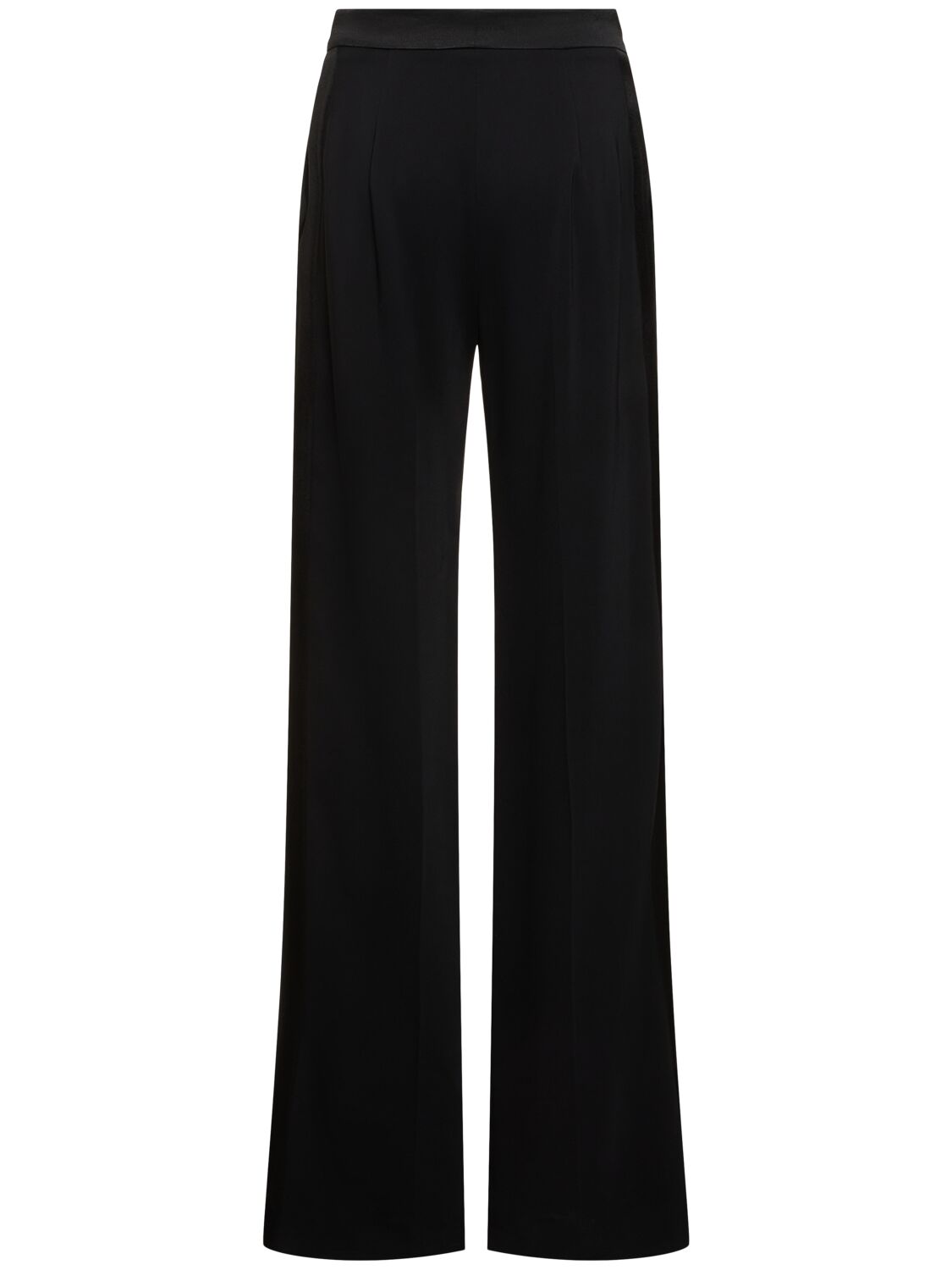 Shop Alberta Ferretti Flared Stretch Viscose Cady Pants In Black