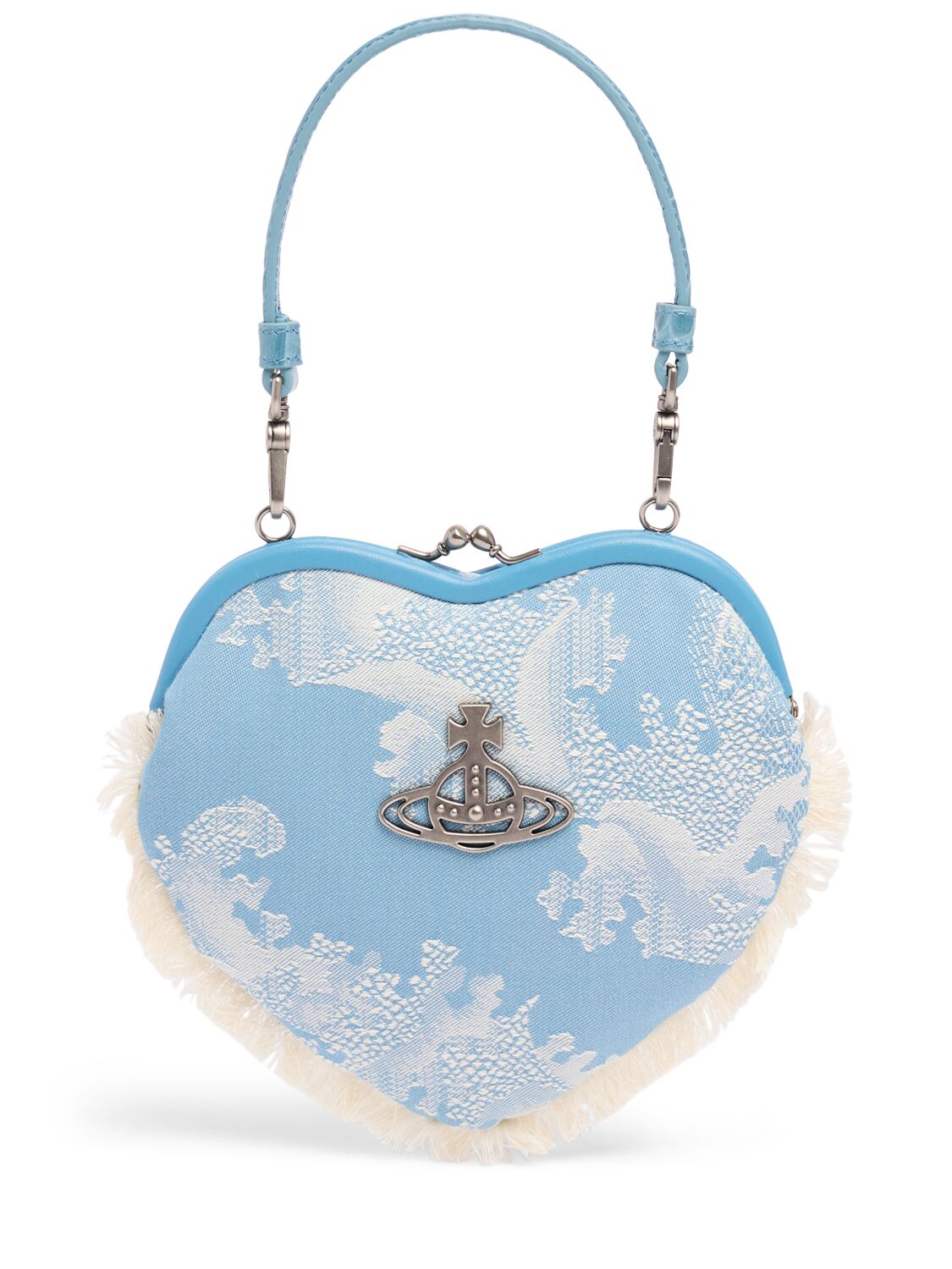 Image of Belle Heart Frame Cotton Top Handle Bag