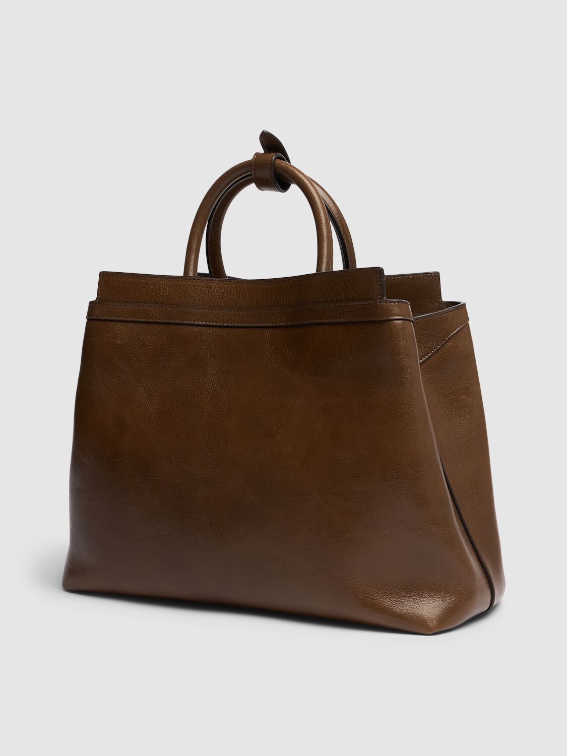 Shop Bally Decò Daily Leather Tote Bag In Marron Glace