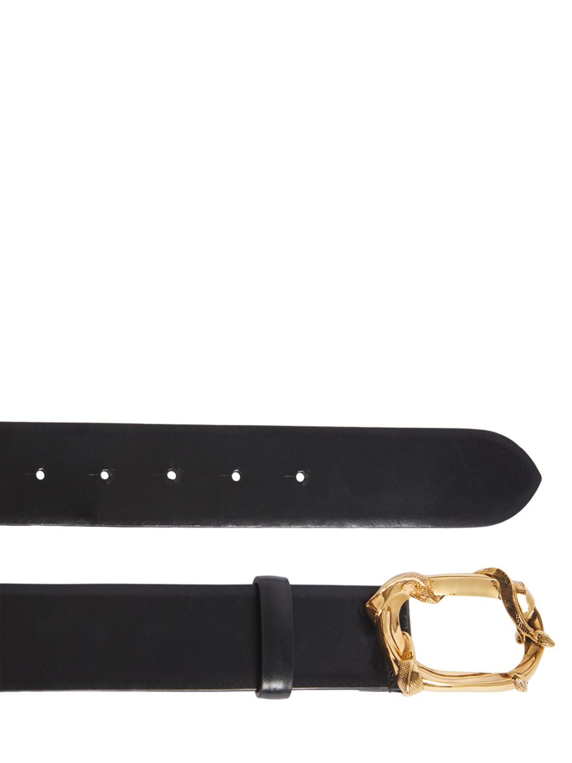 Shop Alexander Mcqueen The Snake Leather Belt In Black