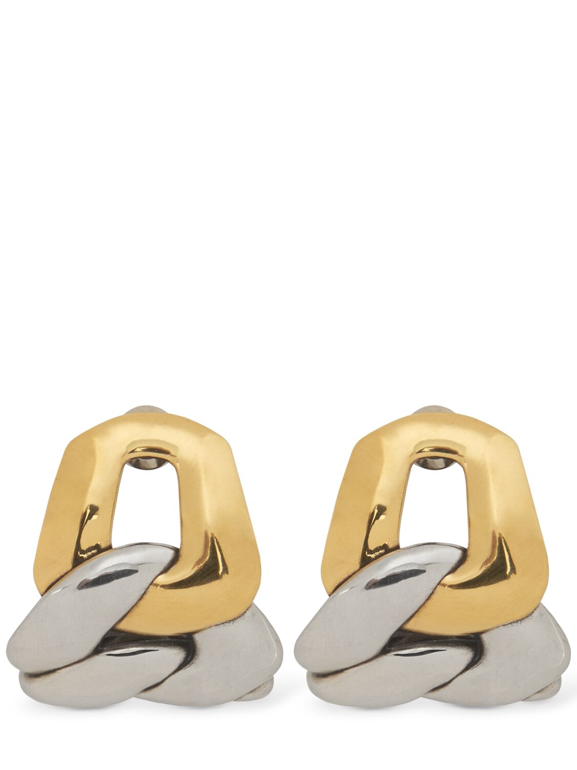 Alexander Mcqueen Chain Brass Earrings In Gold/silver