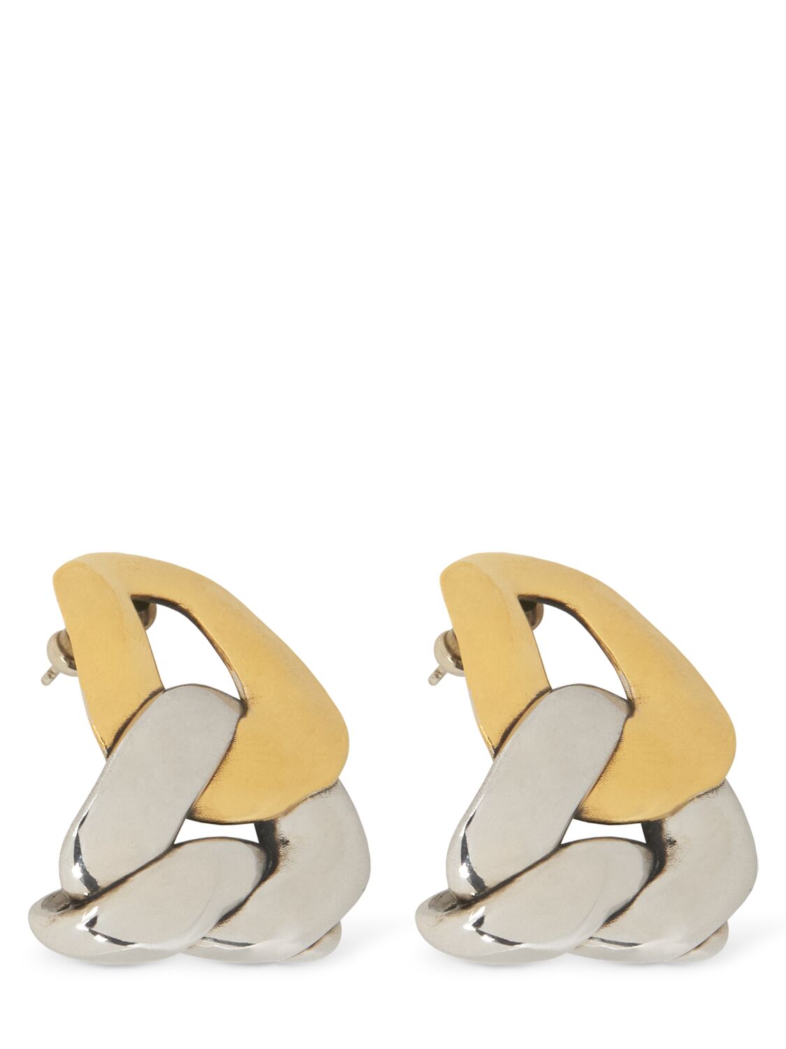 Shop Alexander Mcqueen Chain Brass Earrings In Gold/silver