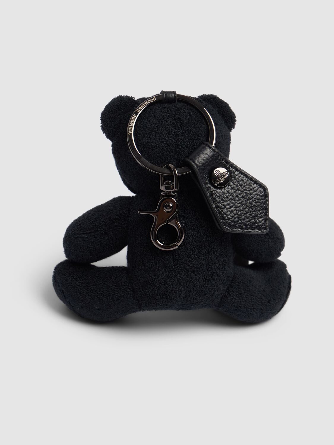 Shop Vivienne Westwood Toweling Teddy Bear Cotton Keyring In Black