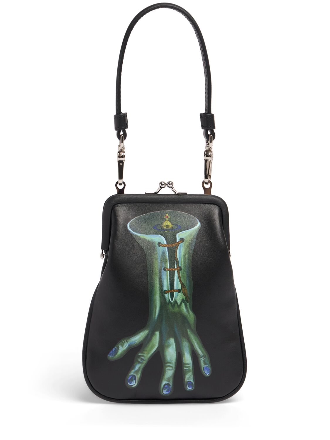 Vivienne Westwood Tessa链条皮革手提包 In Black,hand