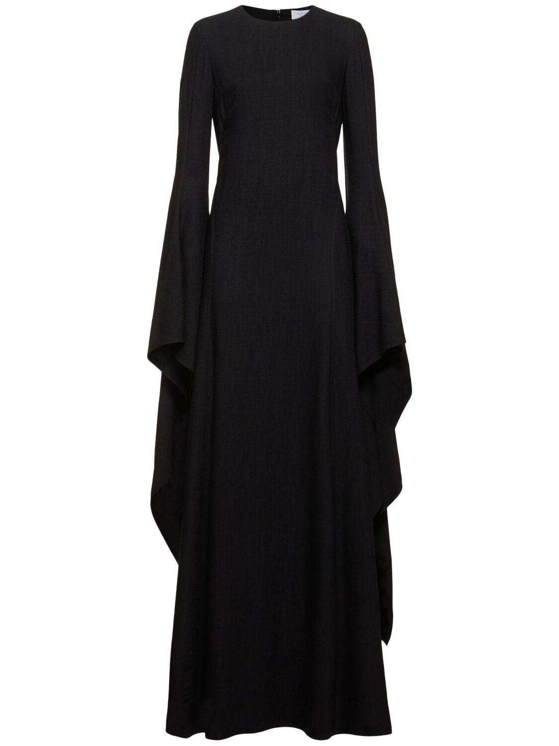 Gabriela Hearst Sigrud Long Sleeve Wool Blend Dress In Black