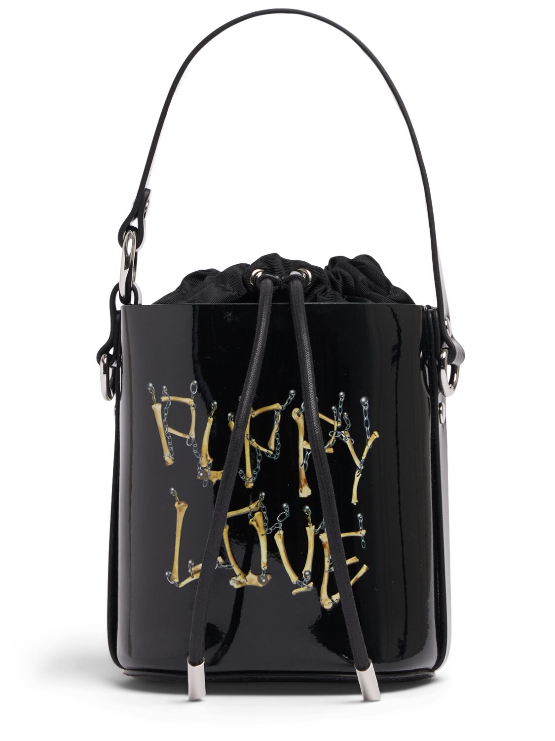 Image of Daisy Drawstring Leather Bucket Bag