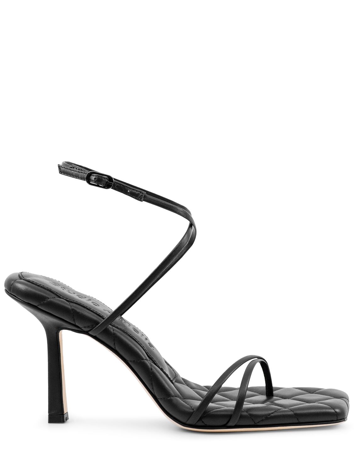 Studio Amelia 90mm Outlaw Leather Sandals In Black