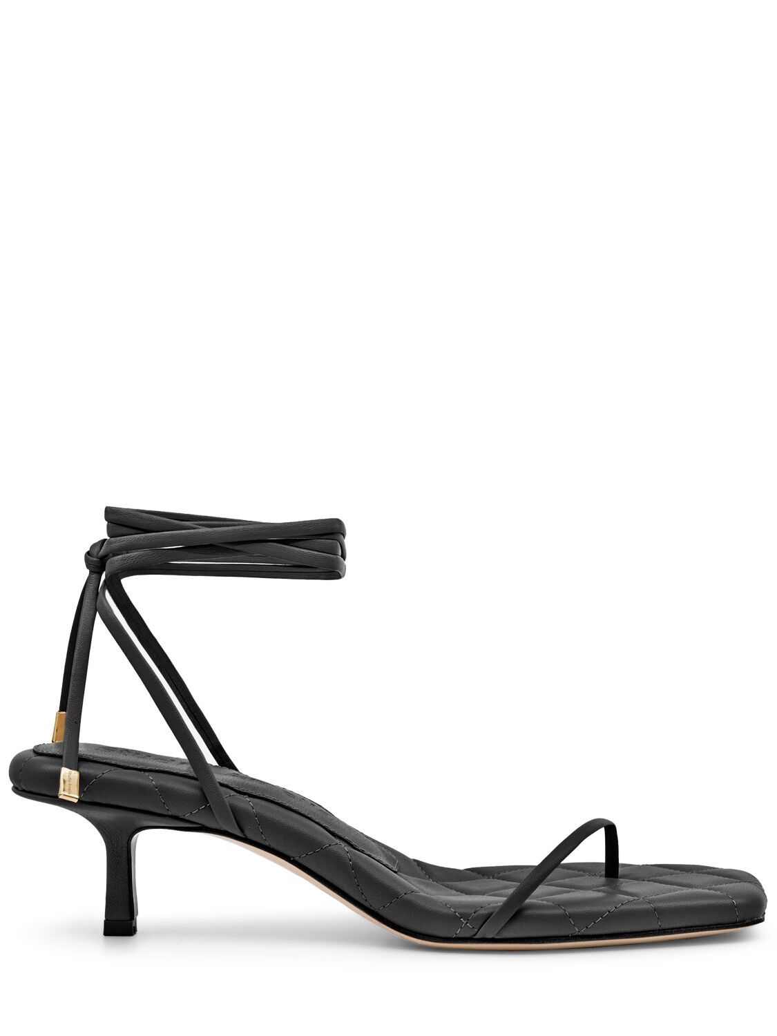 Studio Amelia 50mm Bandit Leather Sandals In Black