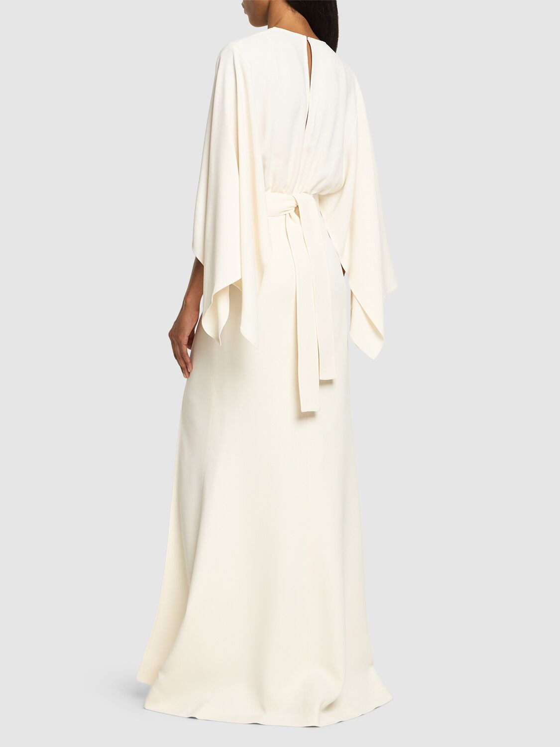 Shop Elie Saab Cady Long Dress In Ivory