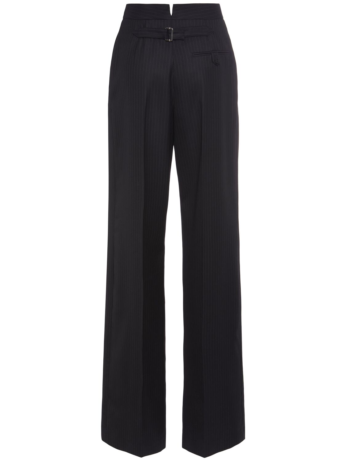 Shop Alexander Mcqueen Pinstripe Wool Pants In Navy