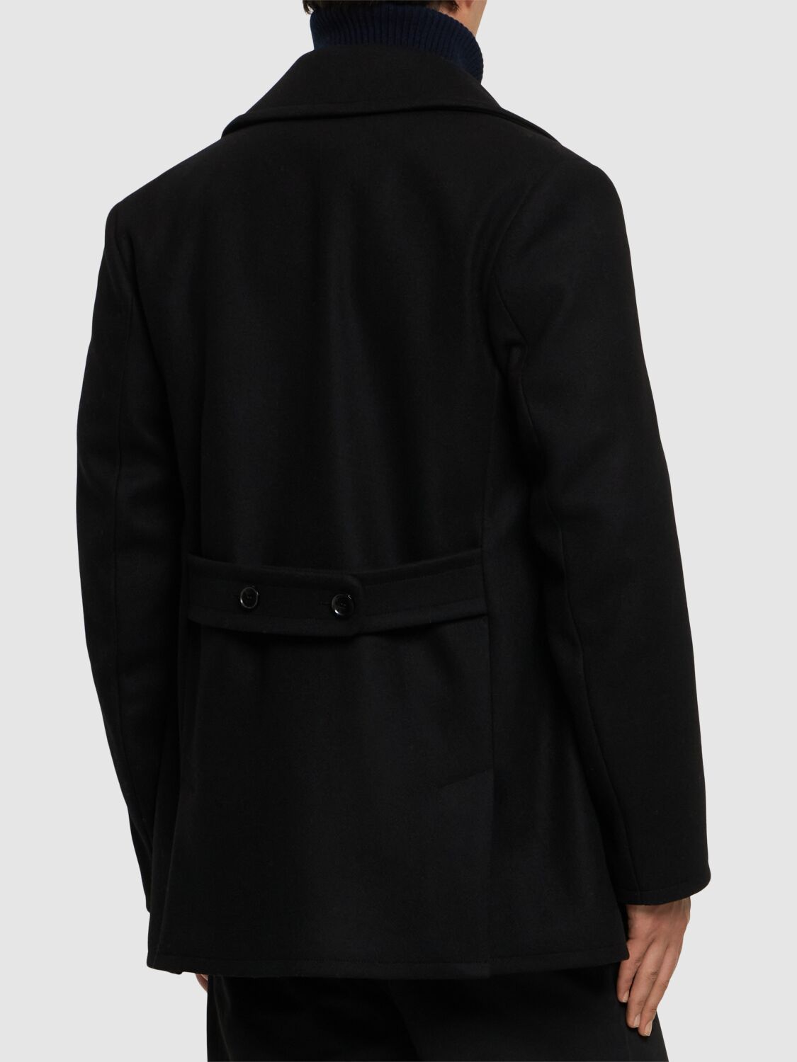 Shop Bally Adrien Brody Wool Blend Peacoat In Black