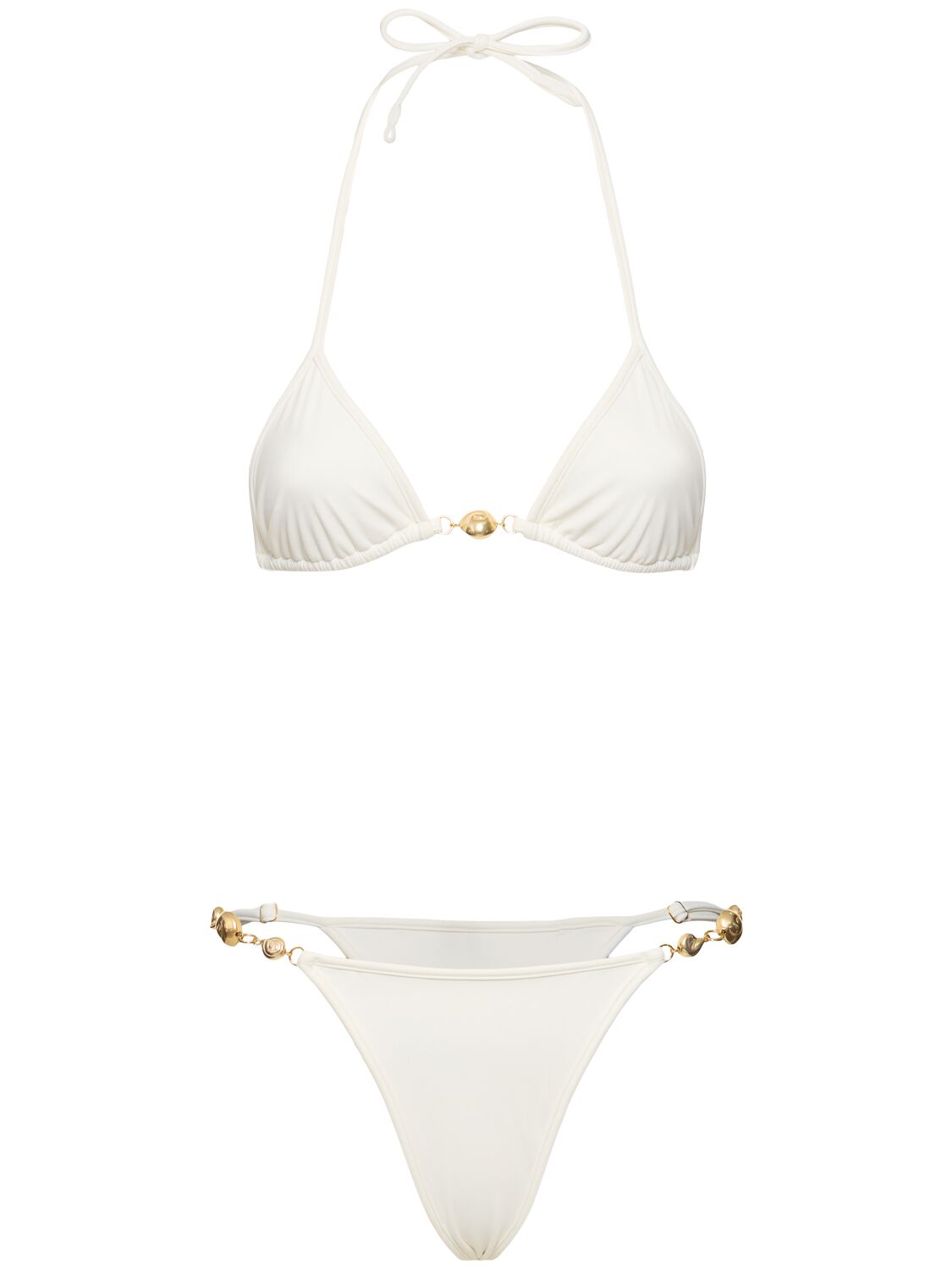 Reina Olga Splash Triangle Bikini Set In White