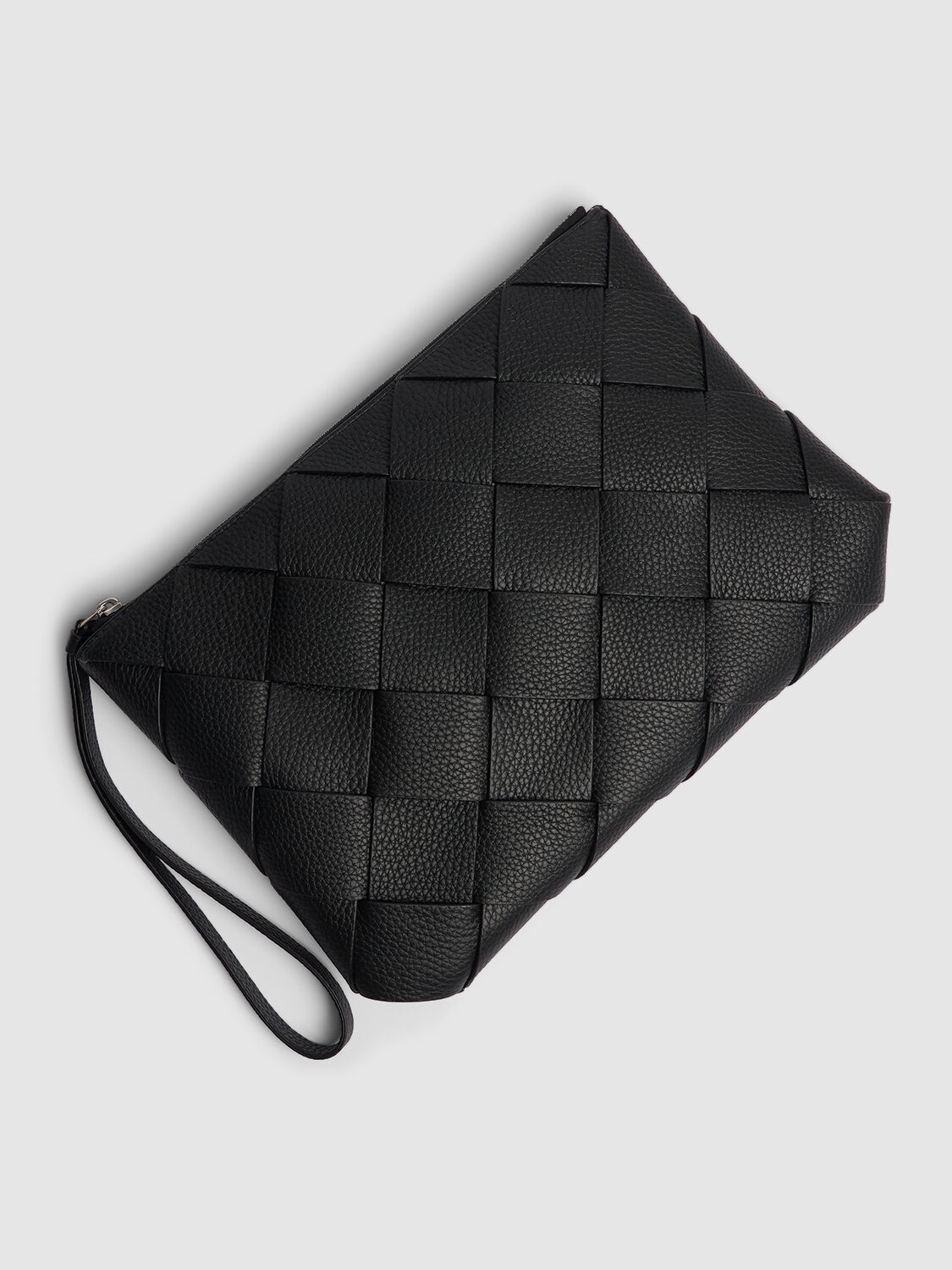 Shop Bottega Veneta Diago Medium Leather Pouch In Black