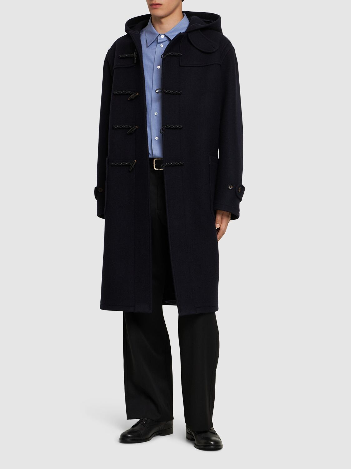 Shop Bally Montgomery Wool Coat In Navy