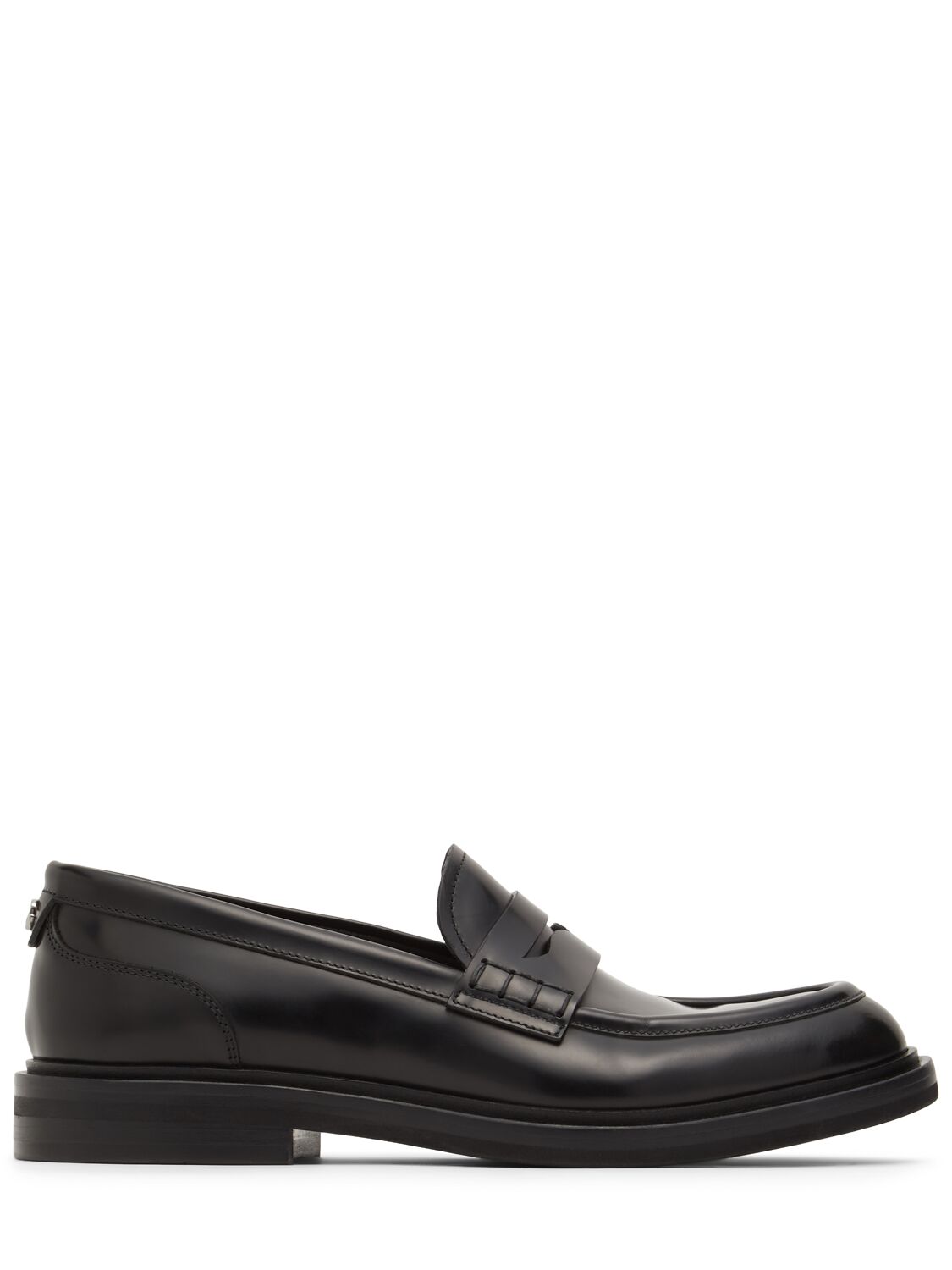 Shop Dolce & Gabbana 15mm Leather Loafers In Black