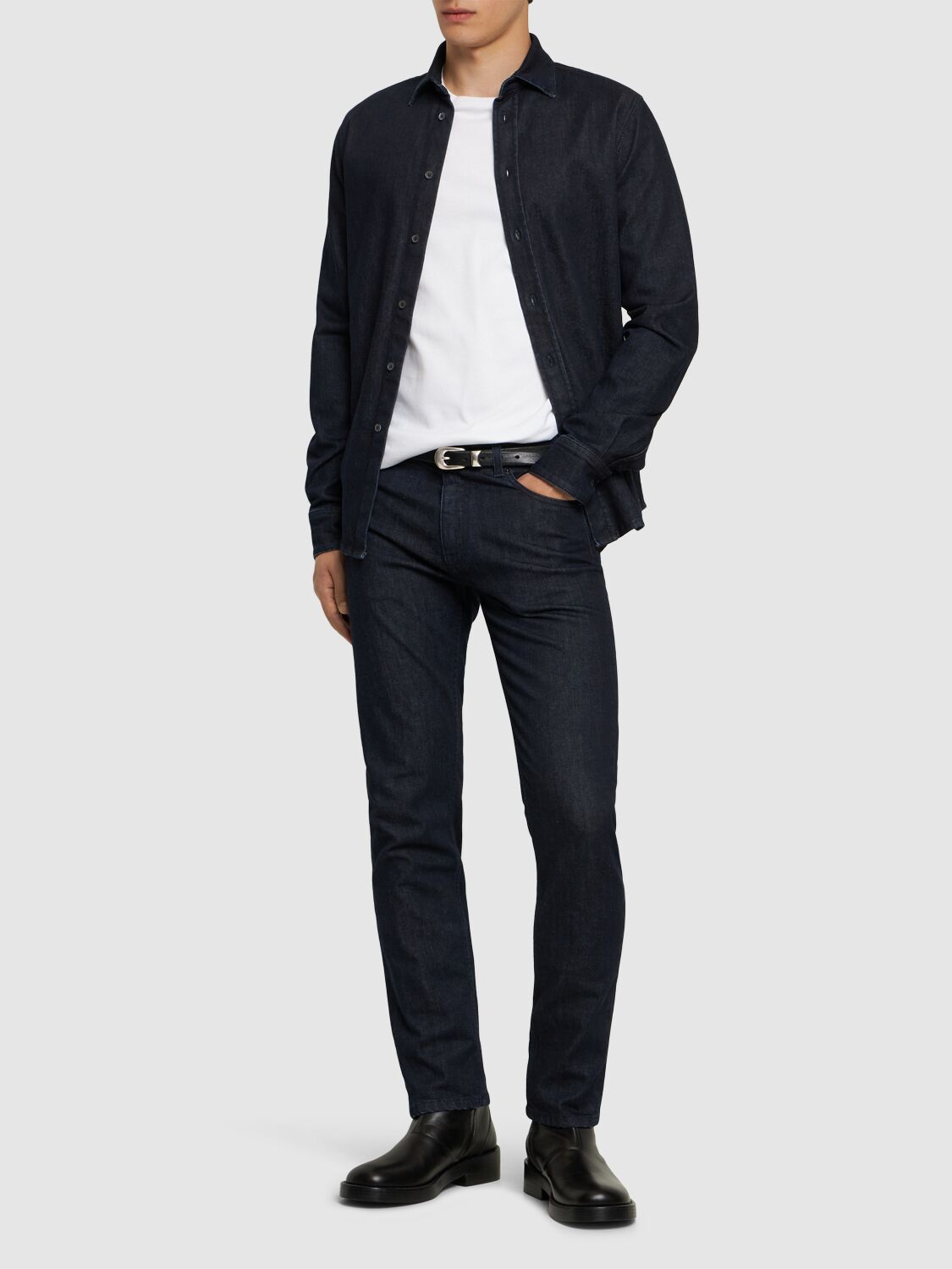 Shop Bally Adrien Brody Denim Jeans In Dark Blue Wash