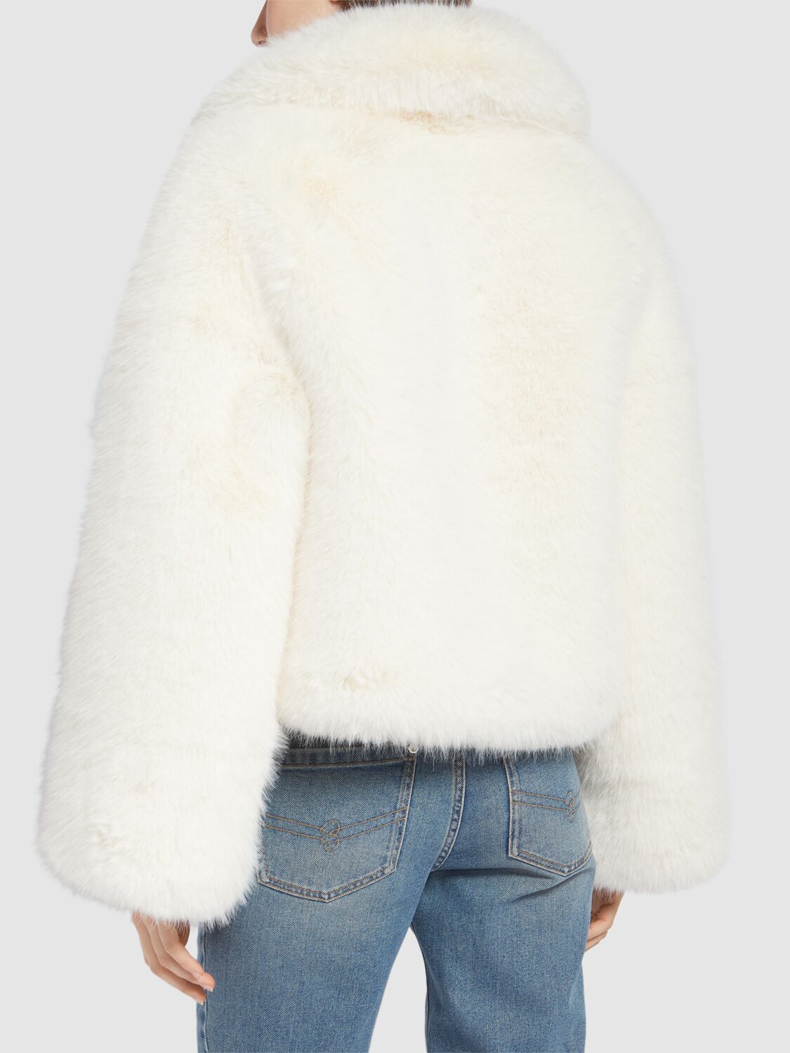 Shop Giuseppe Di Morabito Faux Fur Short Jacket In White