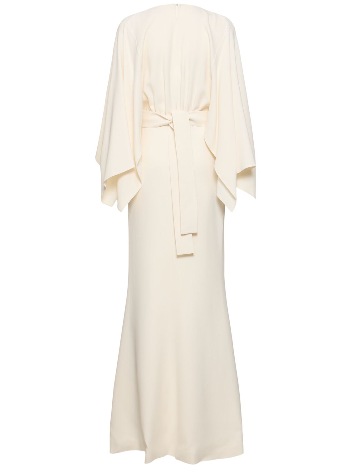 Shop Elie Saab Cady Long Dress In Ivory