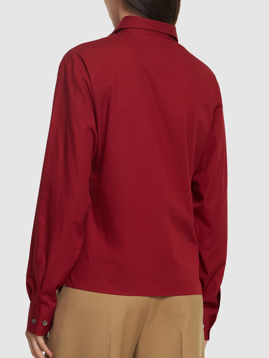 Shop Bally Cotton Poplin Shirt In Red