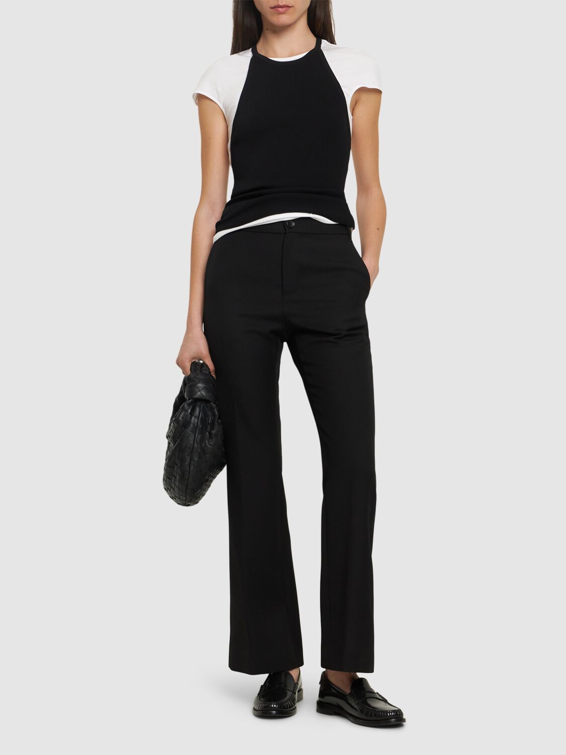 Shop Bally Wool Flared Pants In Black