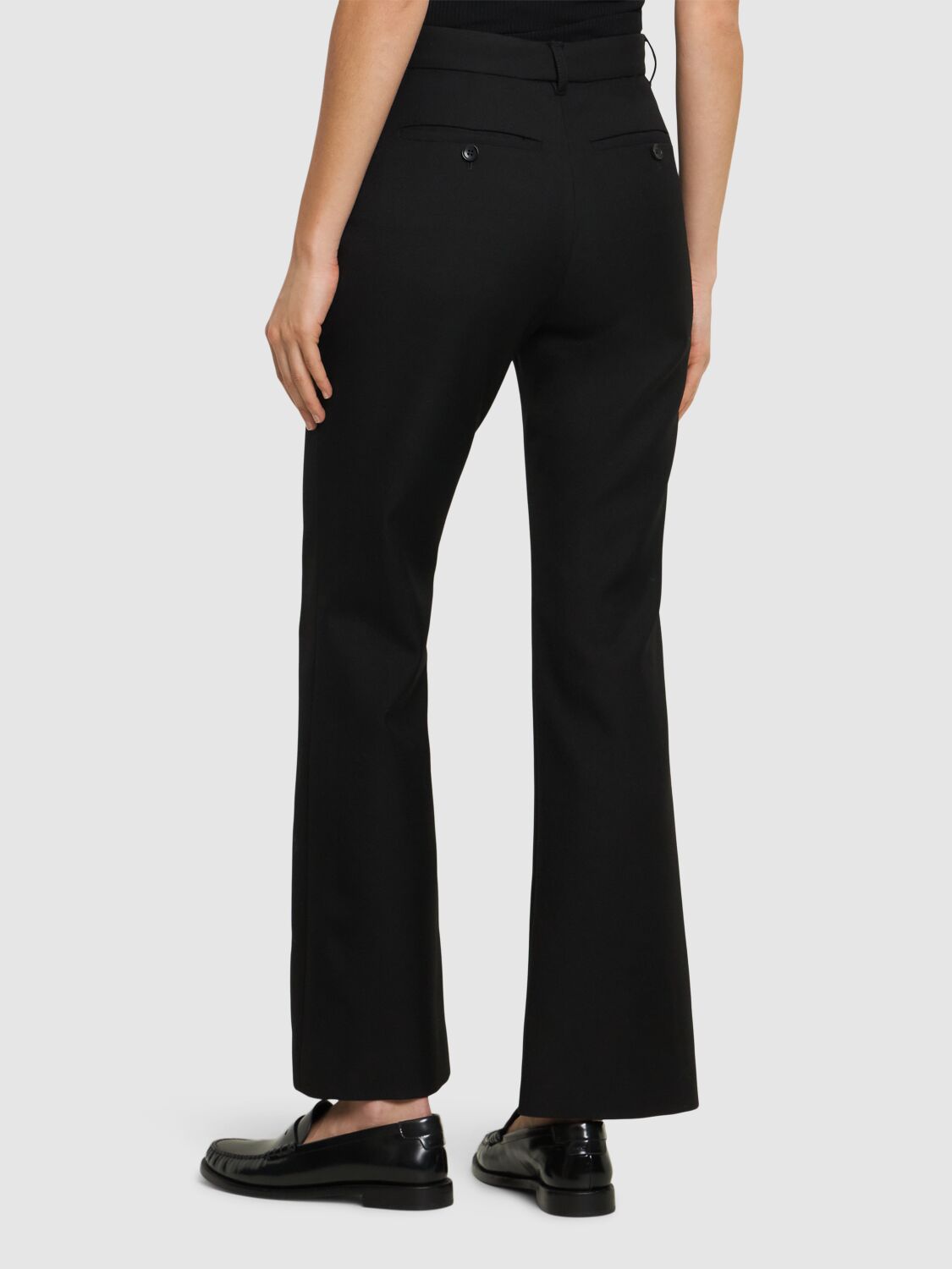 Shop Bally Wool Flared Pants In Black