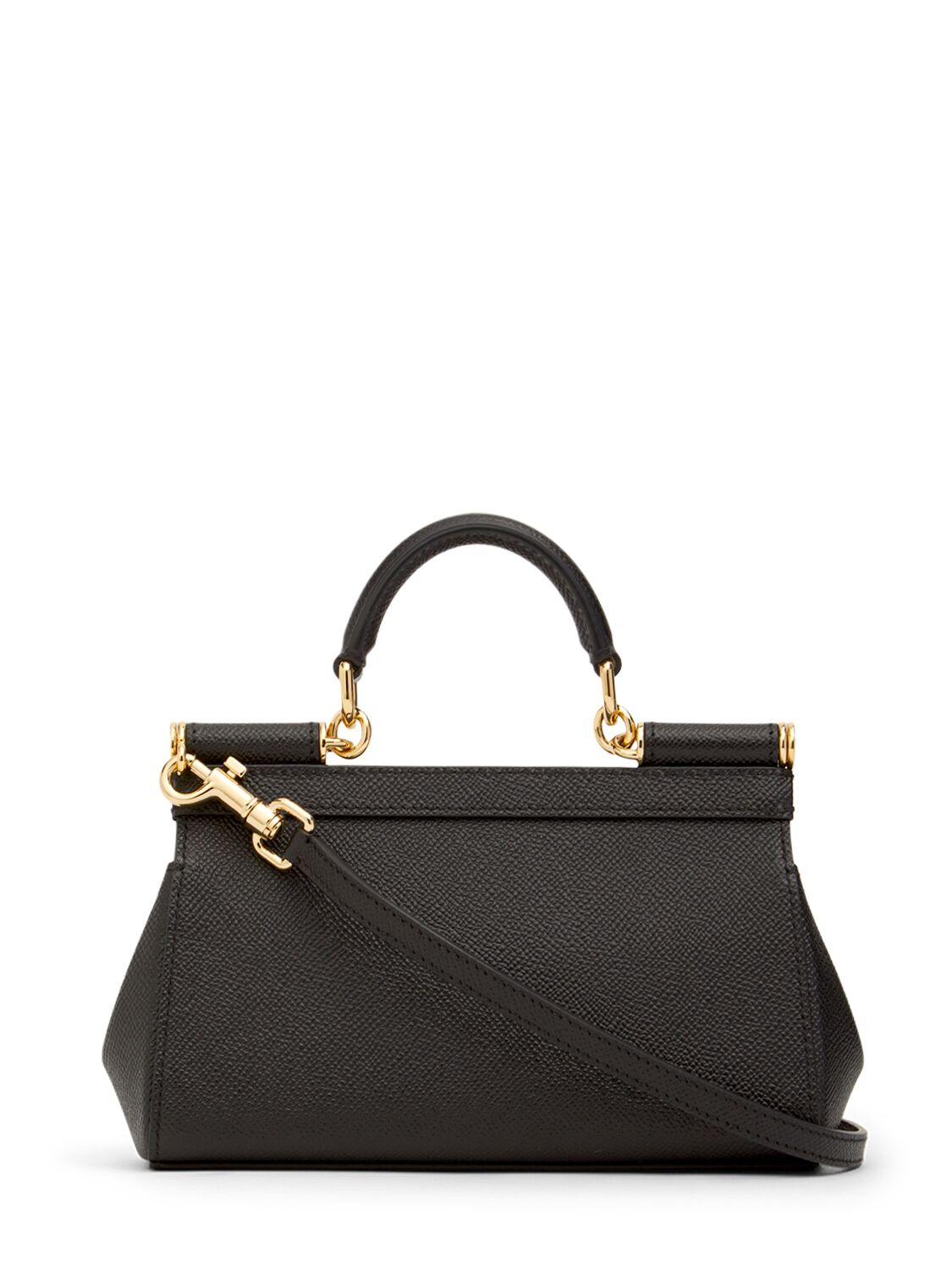 Shop Dolce & Gabbana Medium Sicily Elongated Dauphine Leather In Black