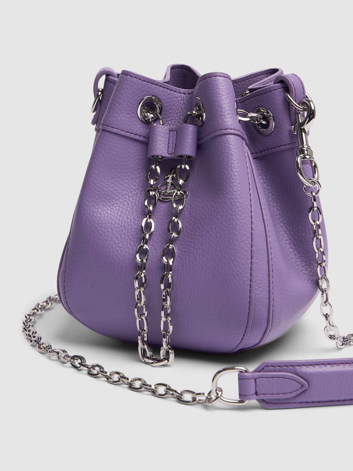 Shop Vivienne Westwood Small Chrissy Faux Leather Bucket Bag In Purple