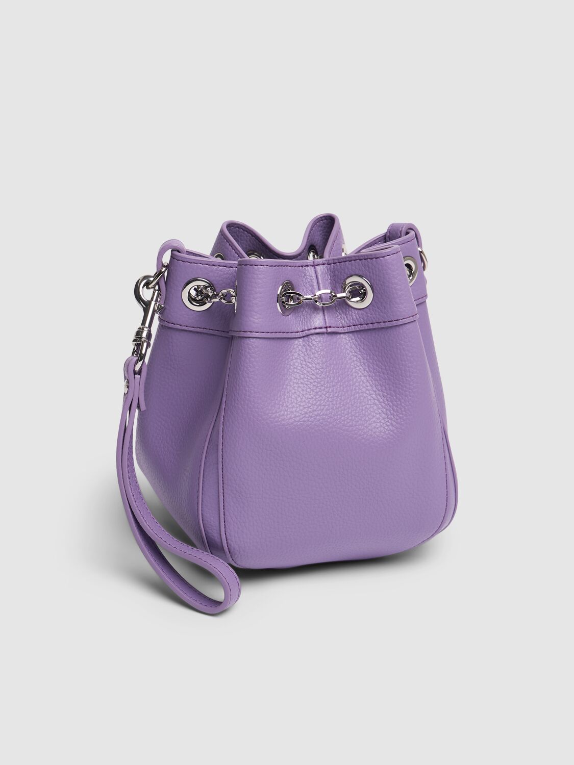 Shop Vivienne Westwood Small Chrissy Faux Leather Bucket Bag In Purple