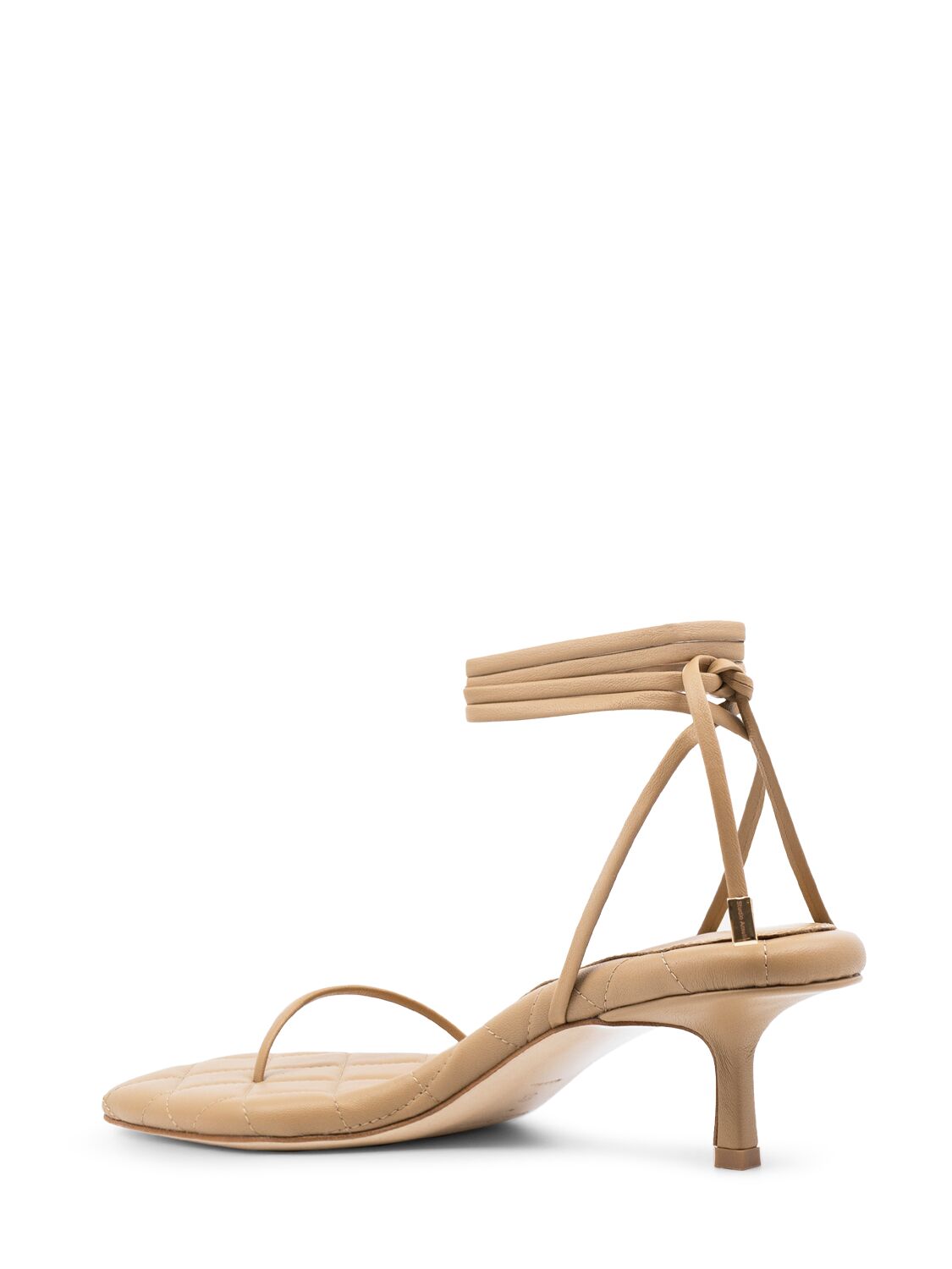 Studio Amelia 50mm Wishbone Leather Sandals In Tan