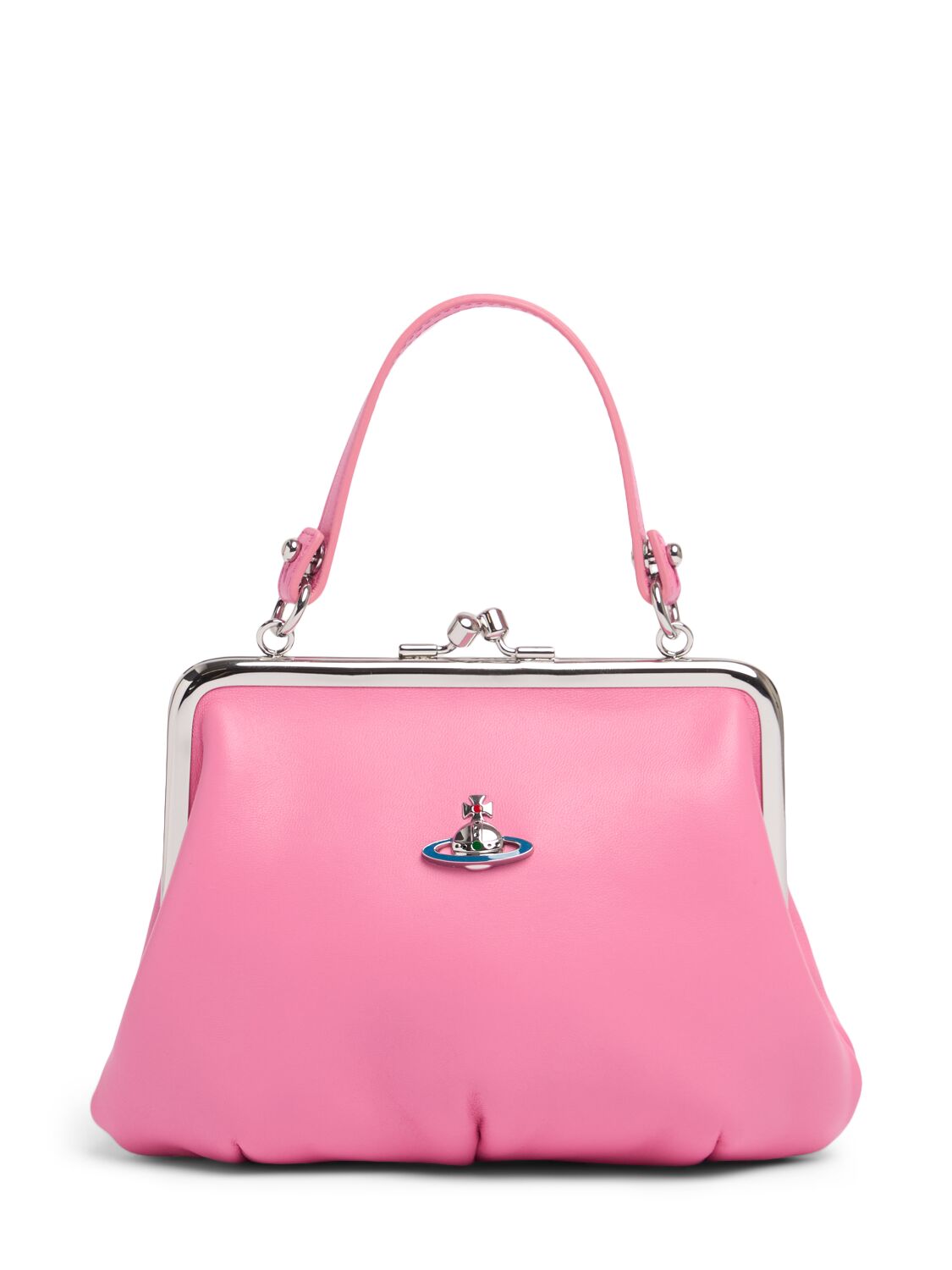 Vivienne Westwood Granny Frame Leather Top Handle Bag In Pink