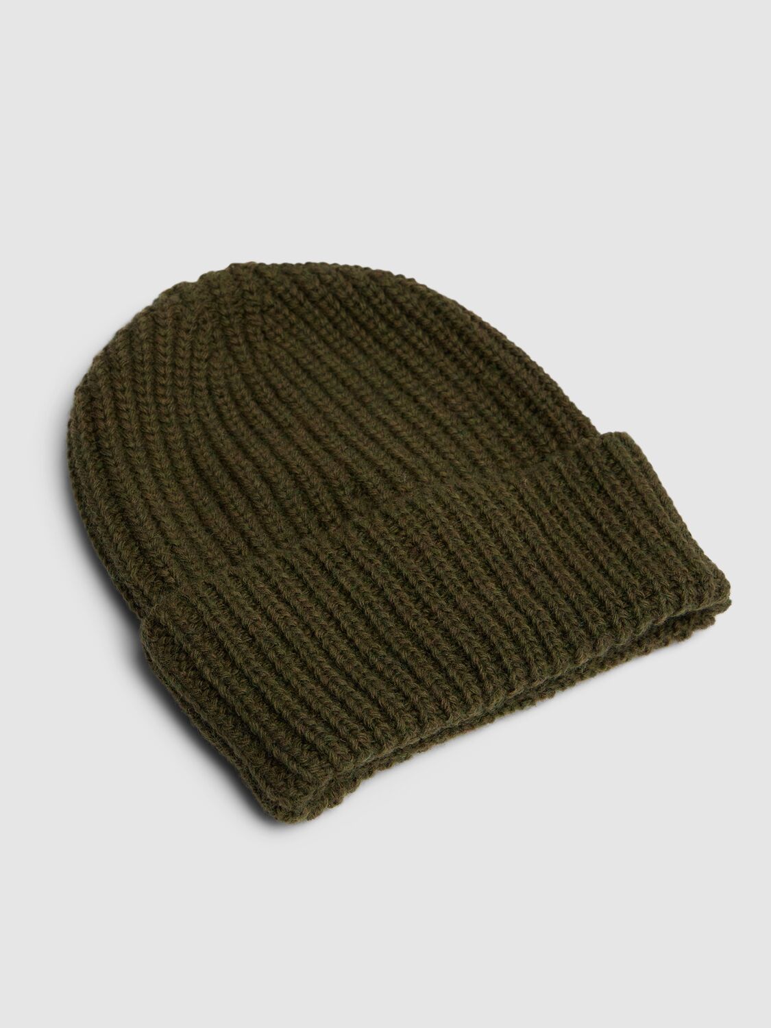 Shop Msgm Wool Blend Knit Beanie In Military Green