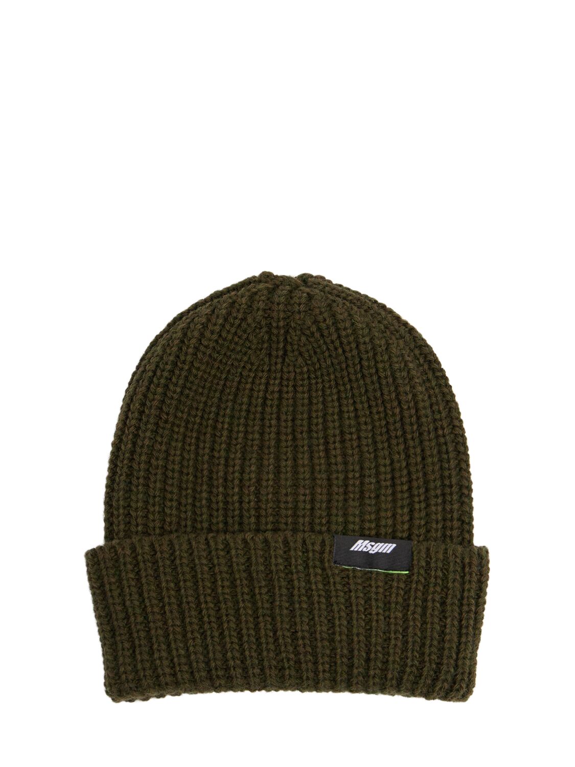 Msgm Wool Blend Knit Beanie In Brown