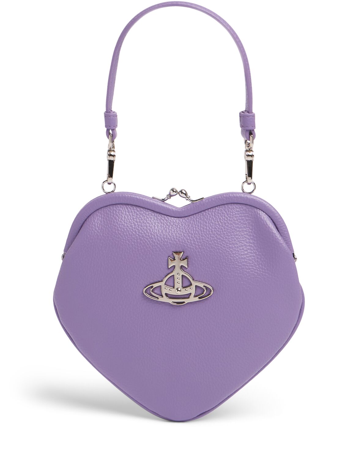Shop Vivienne Westwood Belle Heart Frame Faux Leather Bag In Purple