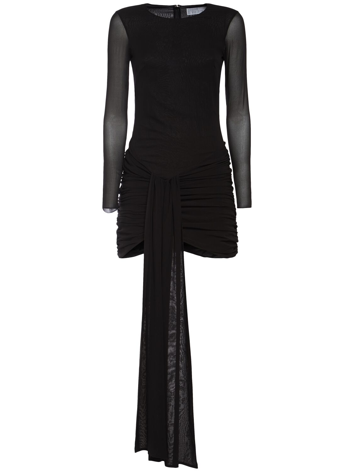Giuseppe Di Morabito Draped Stretch Silk Mini Dress In Black