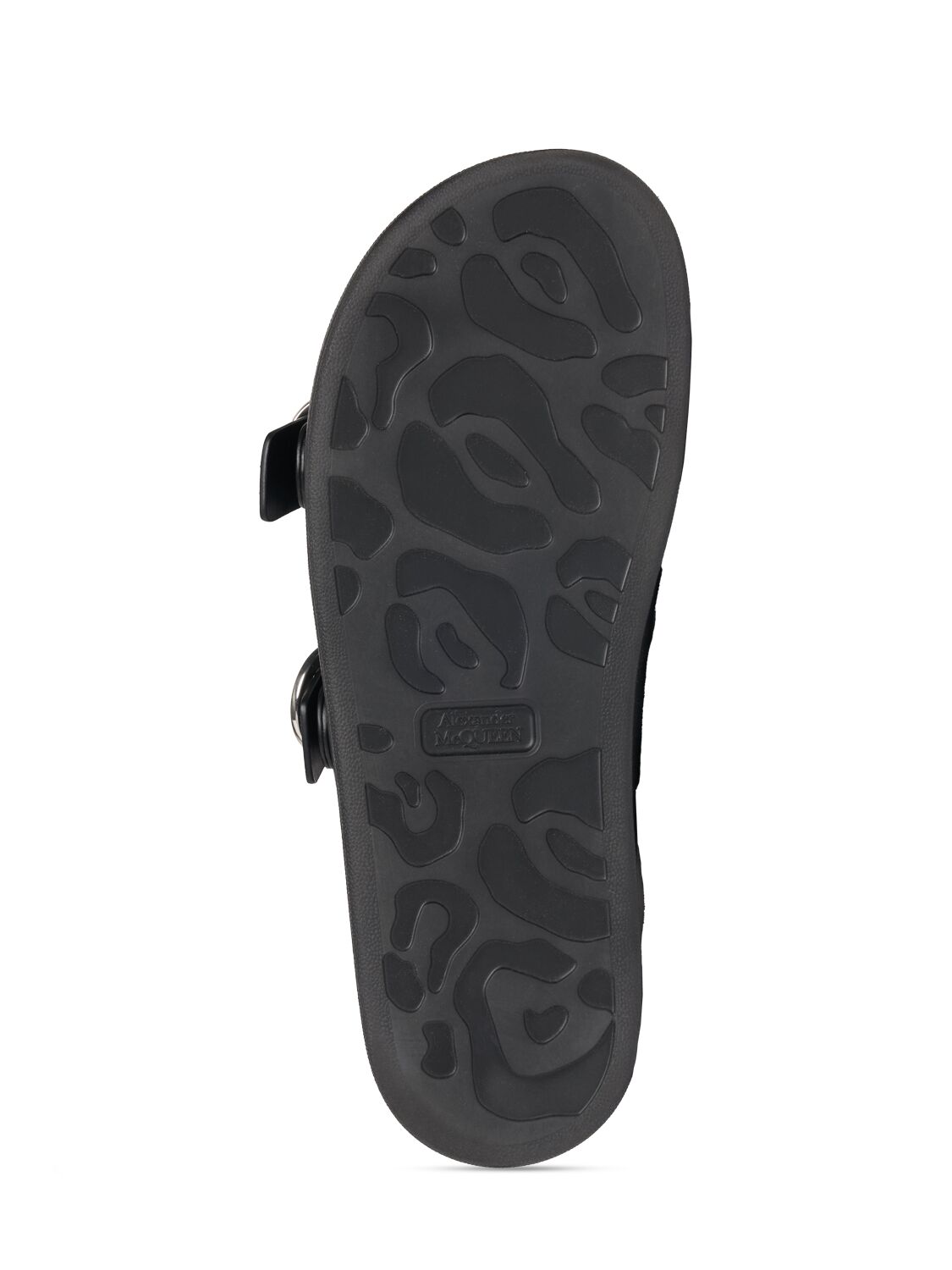 Shop Alexander Mcqueen Hybrid Oversize Leather Sandals In Black