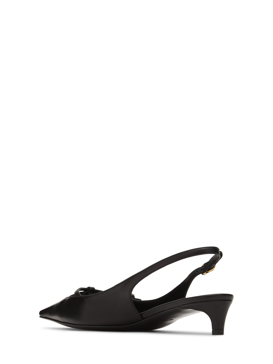 Shop Dolce & Gabbana 30mm Mun Leather Kitten Heels In Black