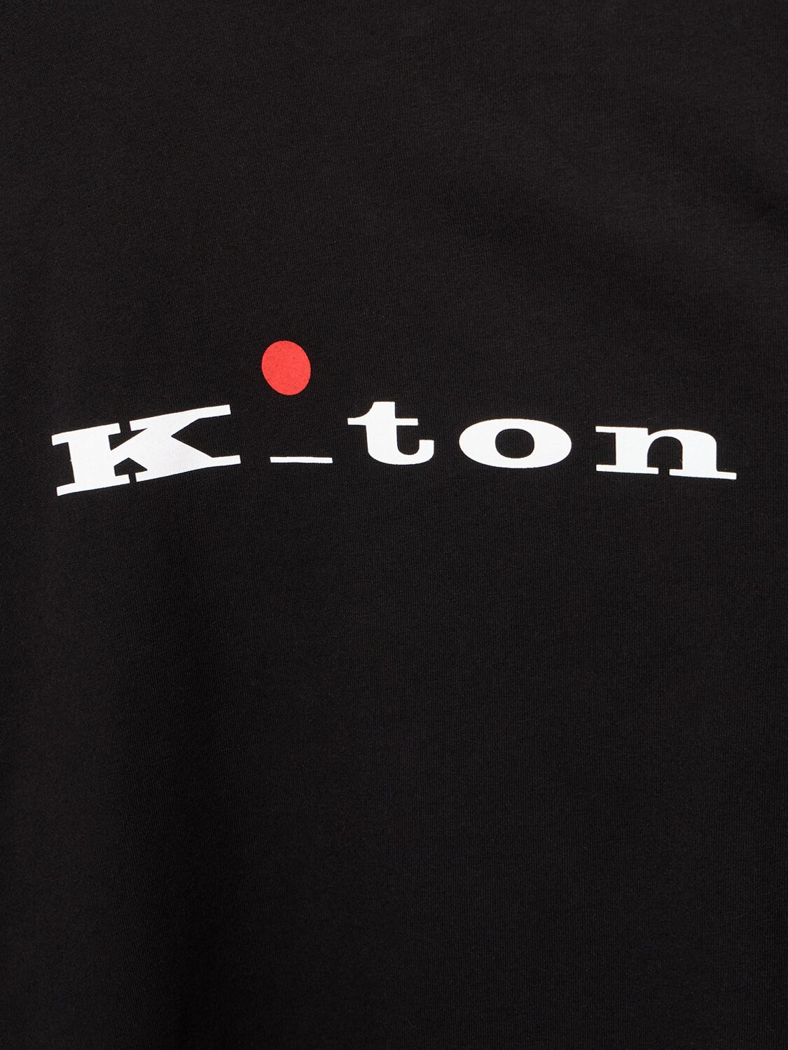 Shop Kiton Logo Cotton T-shirt In Black