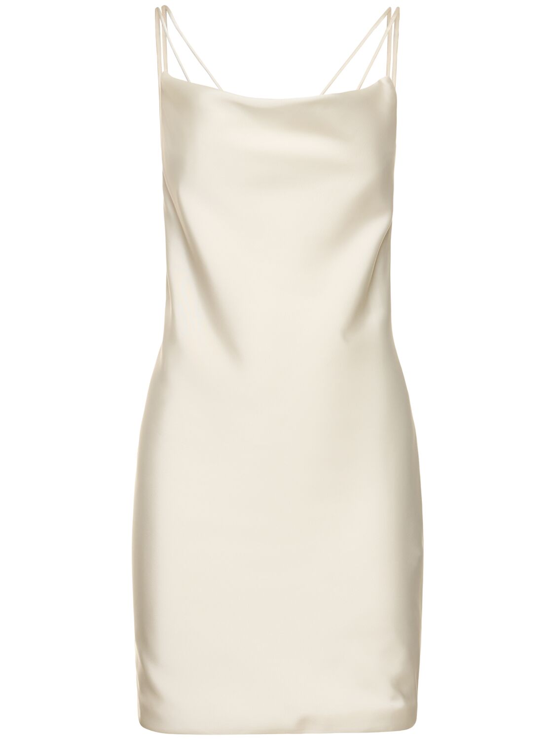 Rotate Birger Christensen Grace Satin Mini Slip Dress In White