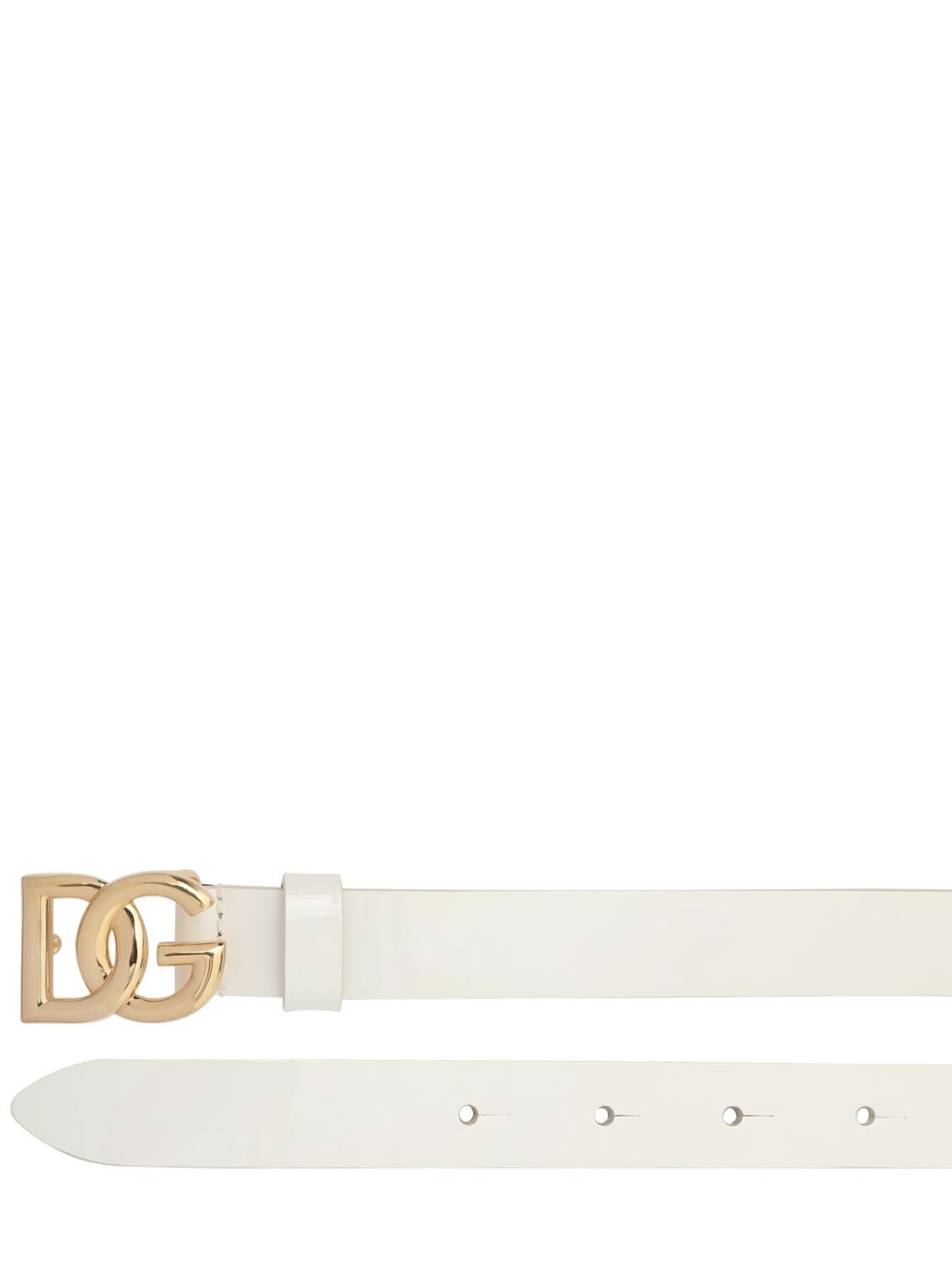 Shop Dolce & Gabbana Patent Leather Belt W/logo Detail In White