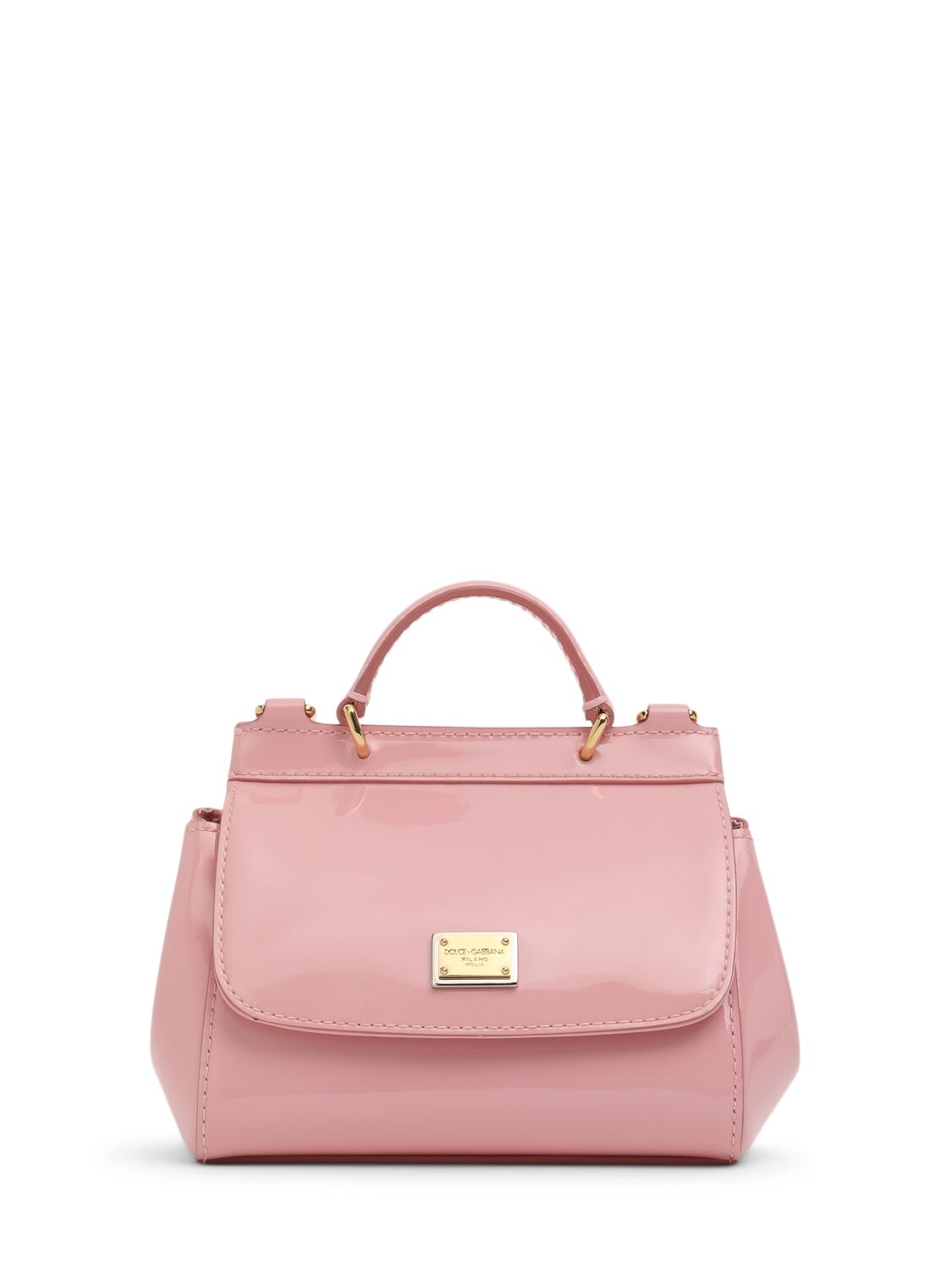 Dolce & Gabbana Sicily Patent Leather Shoulder Bag In Pink